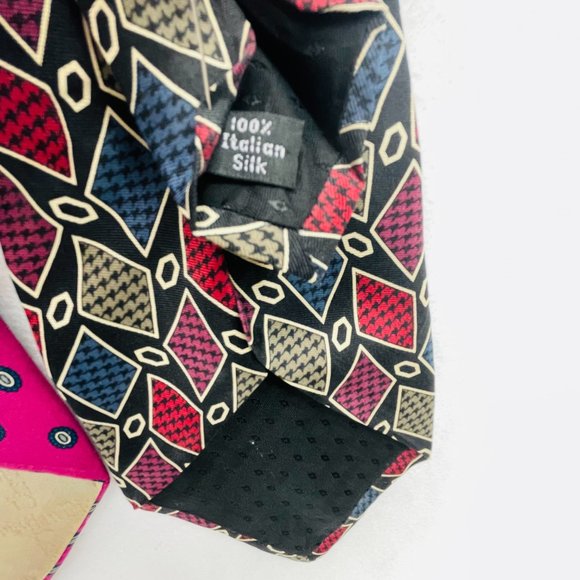 Lot of 2 Christian Dior Necktie All Silk Pink USA/ Bugatti 100% Silk - Picture 9 of 14